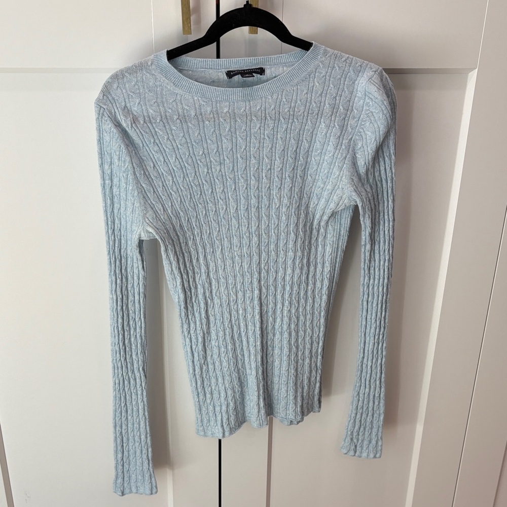 Banana Republic Lightweight Light Blue Cable Knit Sweater